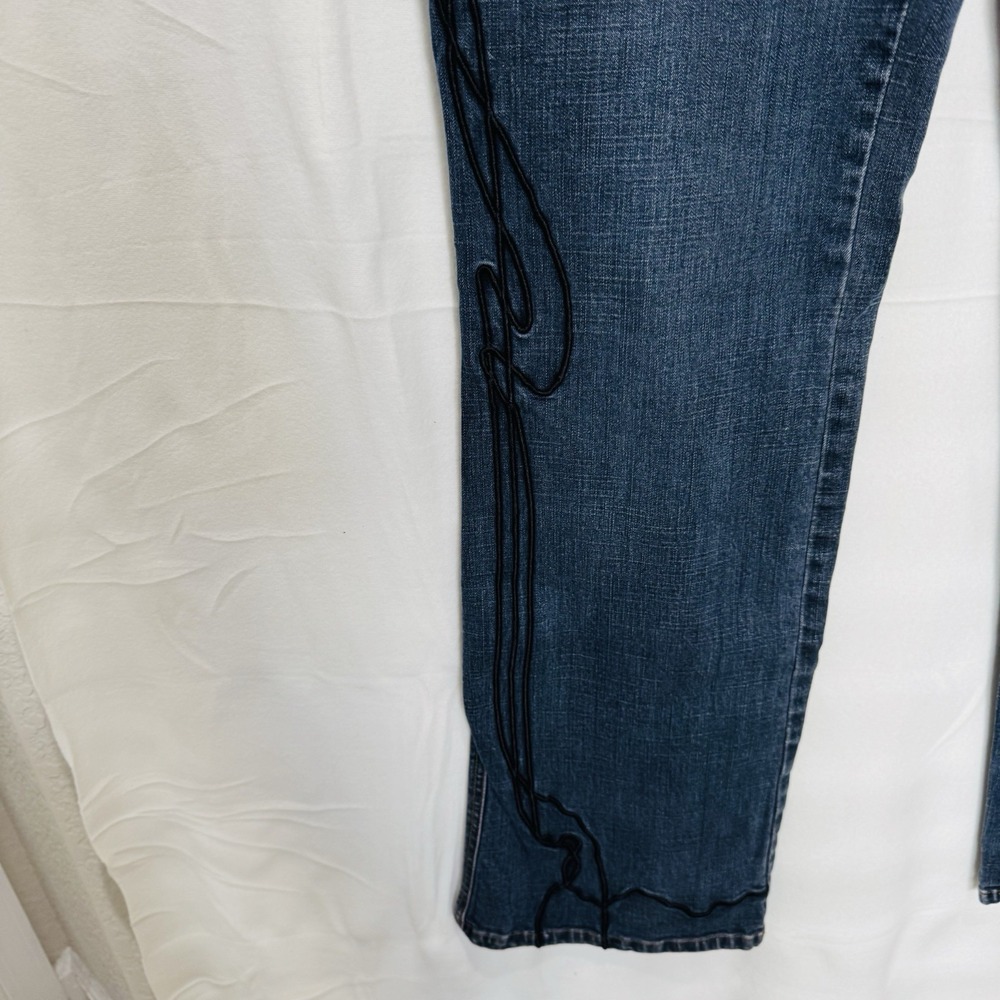 Bsou Jeans Wide‎ Legs Embroidered Legs & Pockets Sz 12 - Picture 5 of 15